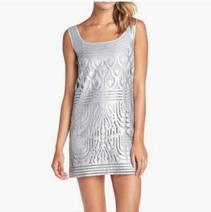 Lilly Pulitzer Silver Metallic Crochet Shift Dress